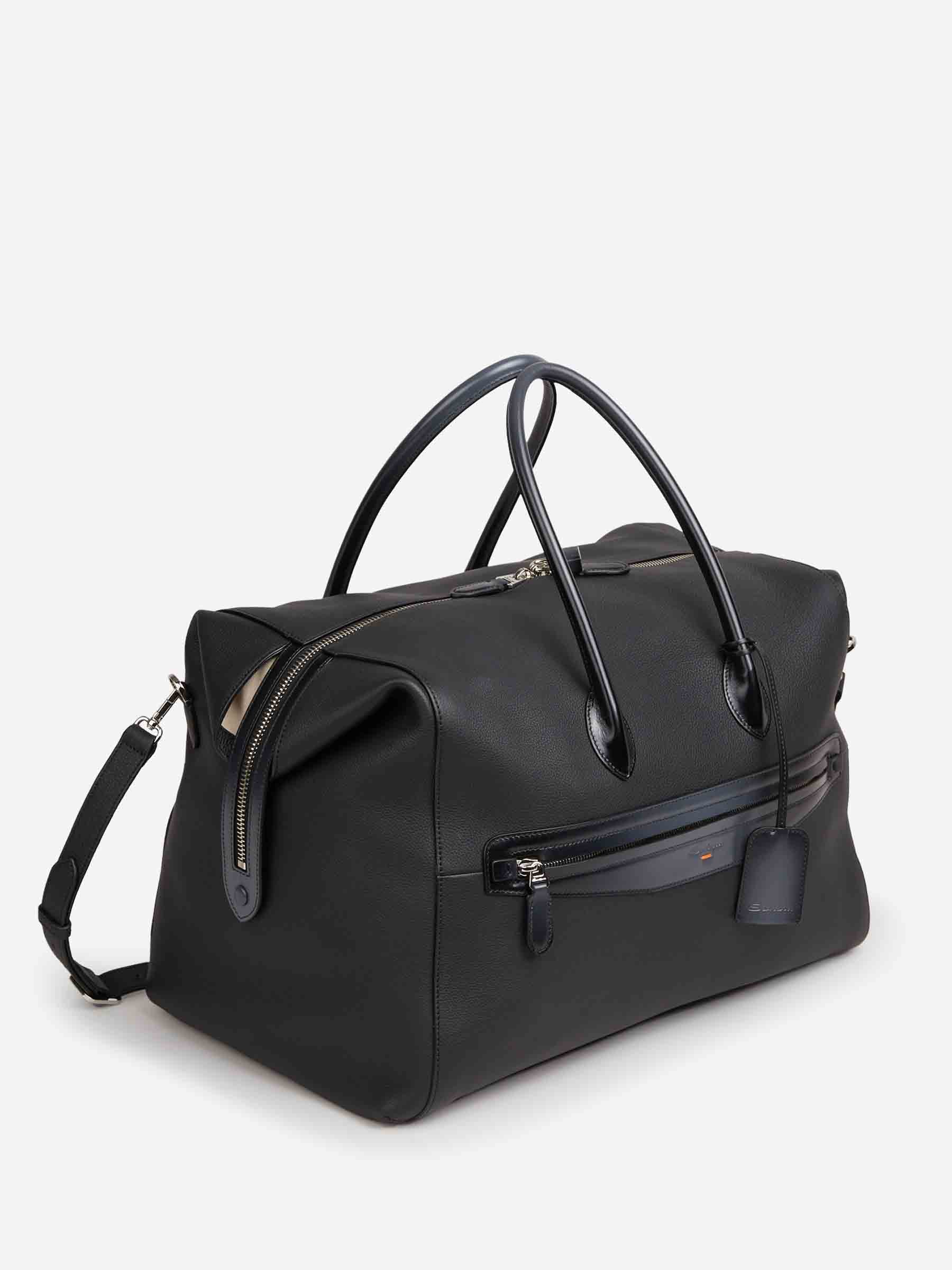 Santoni Hombre Barcelona Bolsa Viaje Piel color Negro sku 692-002078 01 - Foto 2