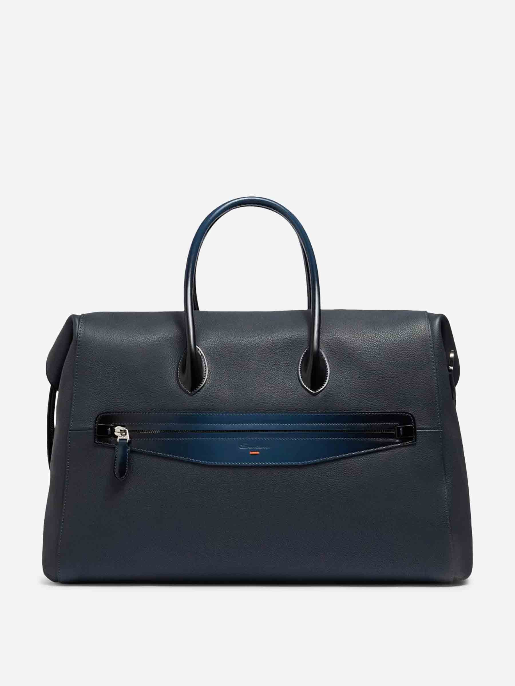 Santoni Hombre Barcelona Bolsa Viaje Piel color Azul Noche sku 692-002078 02 - Foto 1