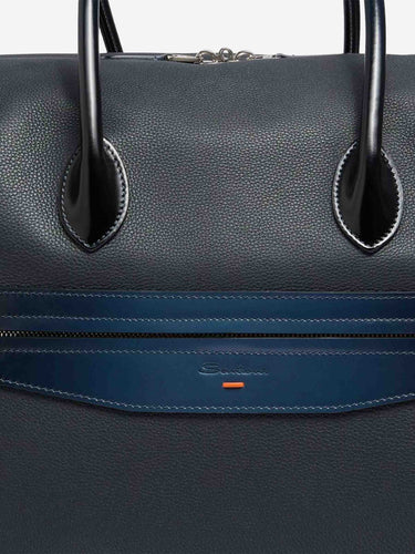 Santoni Hombre Barcelona Bolsa Viaje Piel color Azul Noche sku 692-002078 02 - Foto 4