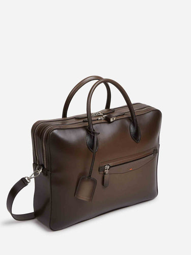 Santoni Hombre Barcelona Maletín Piel color Marrón Oscuro sku 692-002080 01 - Foto 2