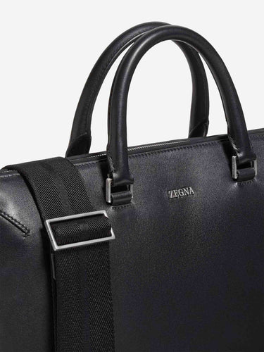 Zegna Hombre Barcelona Maletín Piel Logo color Negro sku 692-002084 01 - Foto 5