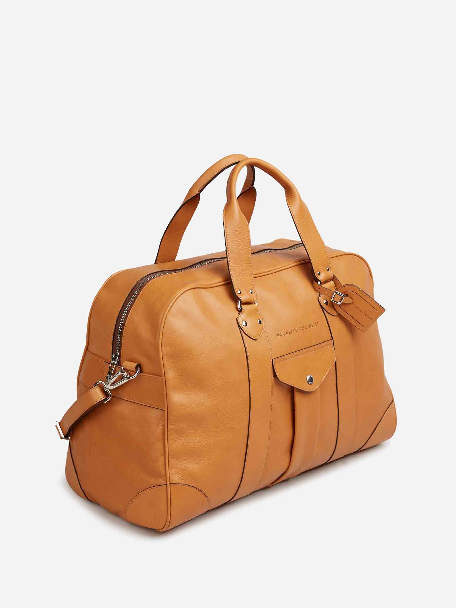 Brunello Cucinelli Hombre Barcelona Bolsa Viaje Piel color Camel sku 692-002093 01 - Foto 2