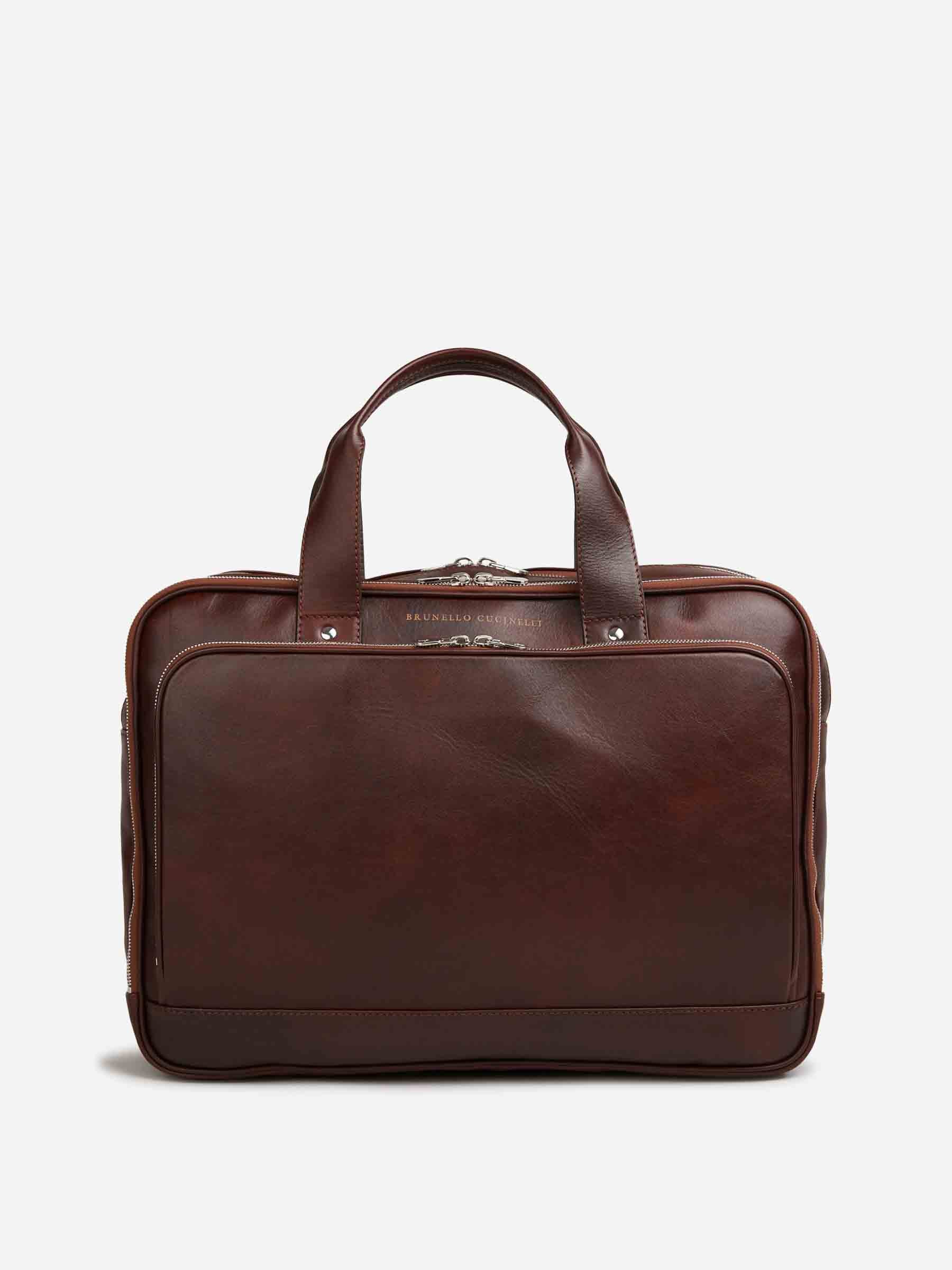 Brunello Cucinelli Hombre Barcelona Portadocumentos Piel color Marrón Oscuro sku 692-002094 01 - Foto 1