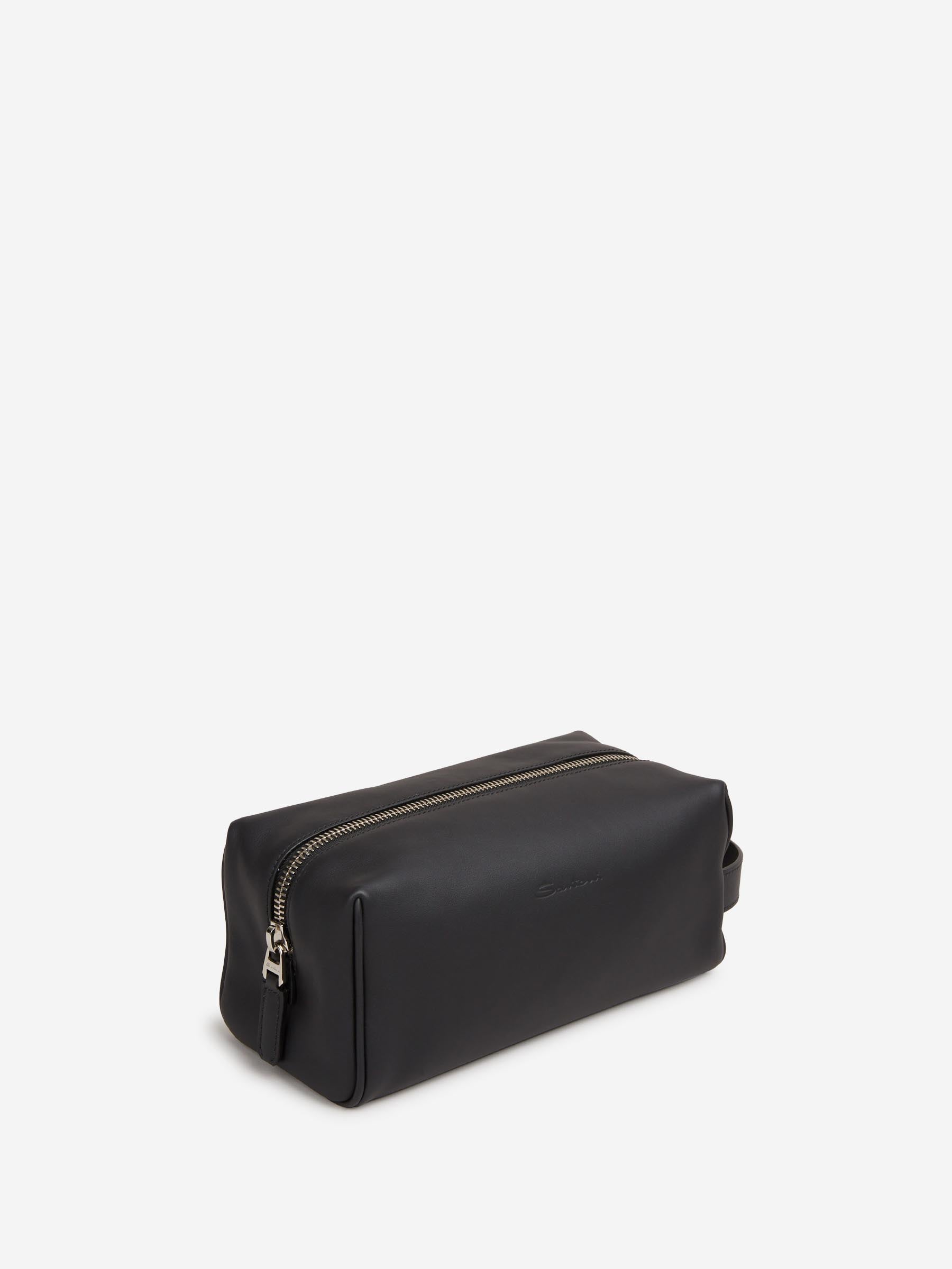 Santoni Hombre Barcelona Bolsa Pouch Piel color Negro sku 692-002096 01 - Foto 2