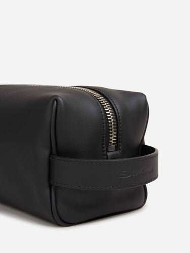 Santoni Hombre Barcelona Bolsa Pouch Piel color Negro sku 692-002096 01 - Foto 5