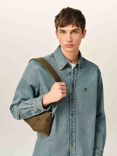Ami Paris Hombre Barcelona Bolso Marcel Nylon color Verde Militar sku 692-002133 02 - Foto 2