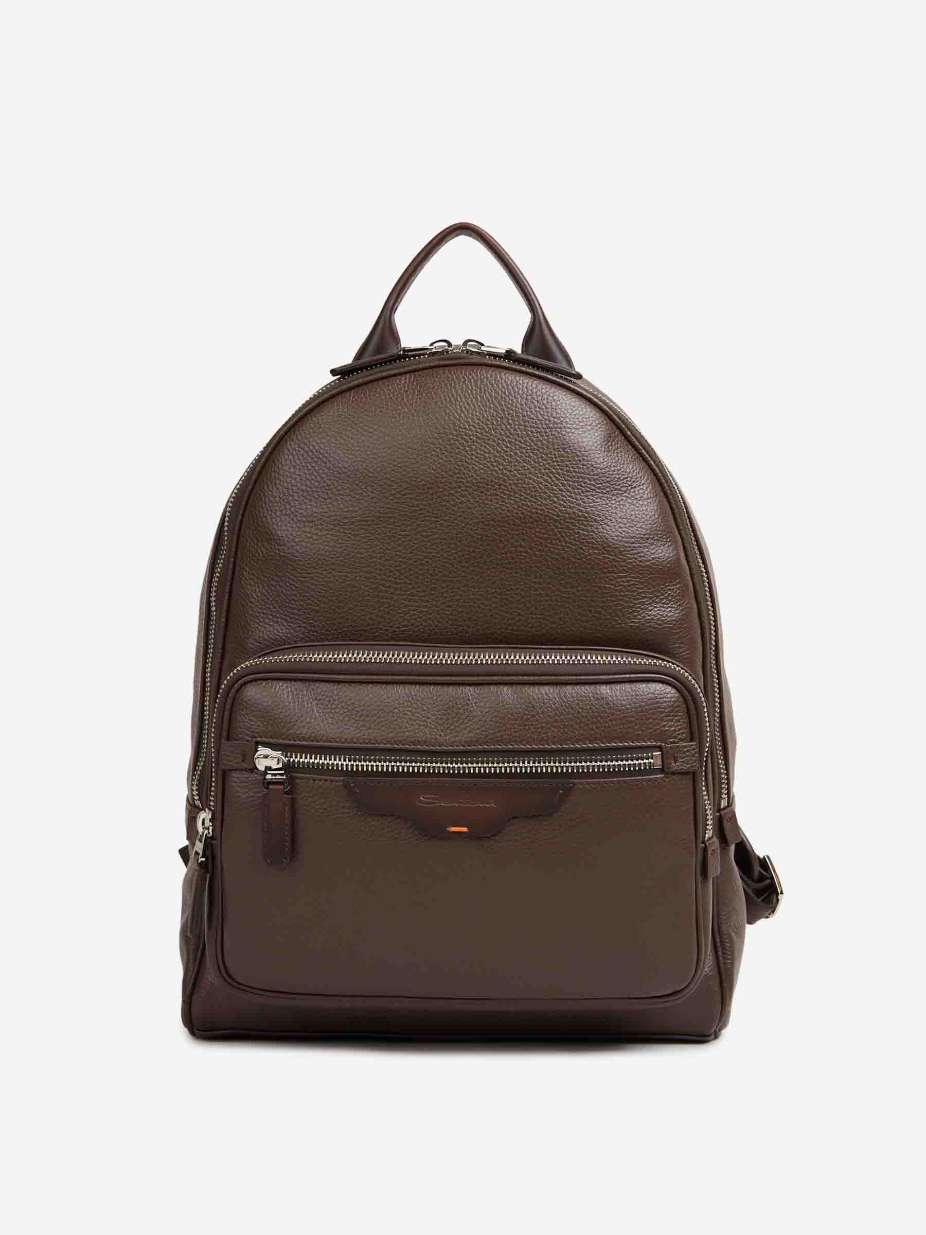 Santoni Hombre Barcelona Mochila Cuero color Marrón Oscuro sku 693-000068 01 - Foto 1