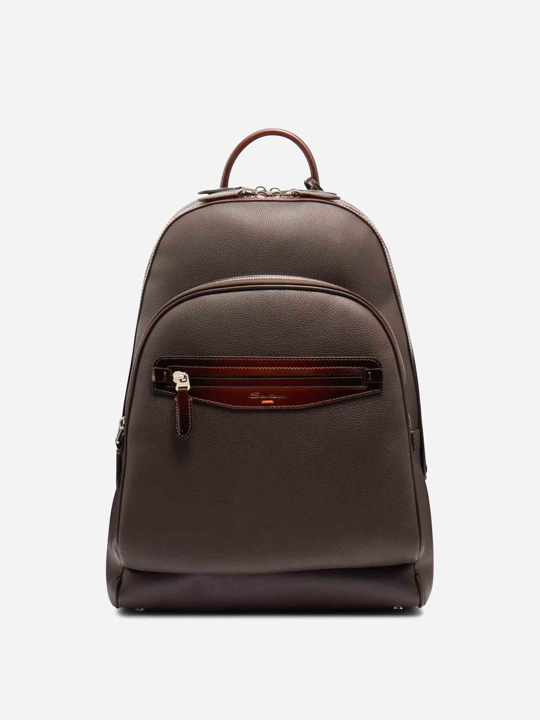 Santoni Hombre Barcelona Mochila Piel color Marrón Oscuro sku 693-000091 02 - Foto 1