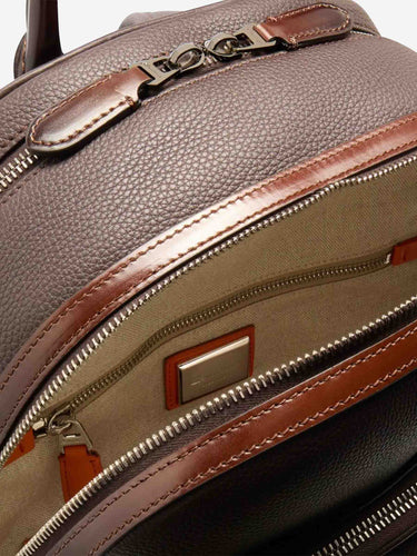 Santoni Hombre Barcelona Mochila Piel color Marrón Oscuro sku 693-000091 02 - Foto 4