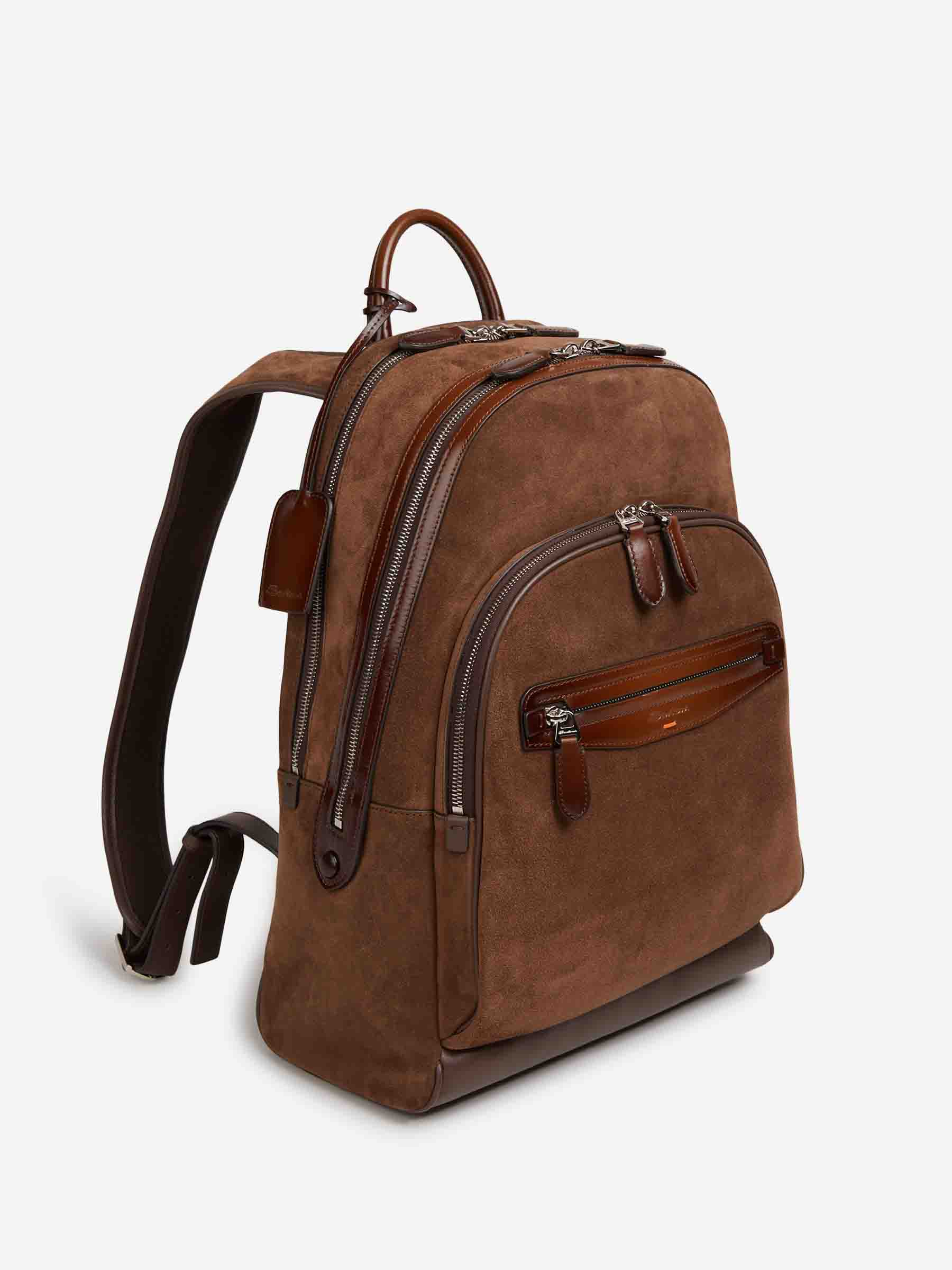 Santoni Hombre Barcelona Mochila Piel color Marrón Oscuro sku 693-000092 01 - Foto 2