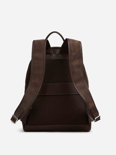 Santoni Hombre Barcelona Mochila Piel Suede color Marrón Oscuro sku 693-000101 01 - Foto 3