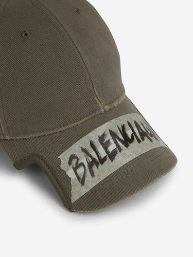 Balenciaga Hombre Barcelona Gorra Masking Tape color Verde Militar sku 695-001950 02 - Foto 5