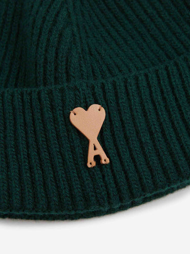 Ami Paris Hombre Barcelona Gorro Canalé Lana color Verde Jungla sku 695-002009 01 - Foto 3