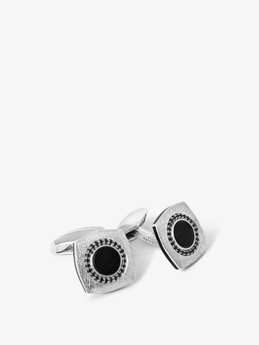 Tateossian Hombre Barcelona Gemelos Cuadrados Plata Onix color Plateado sku 696-001076 01 - Foto 1