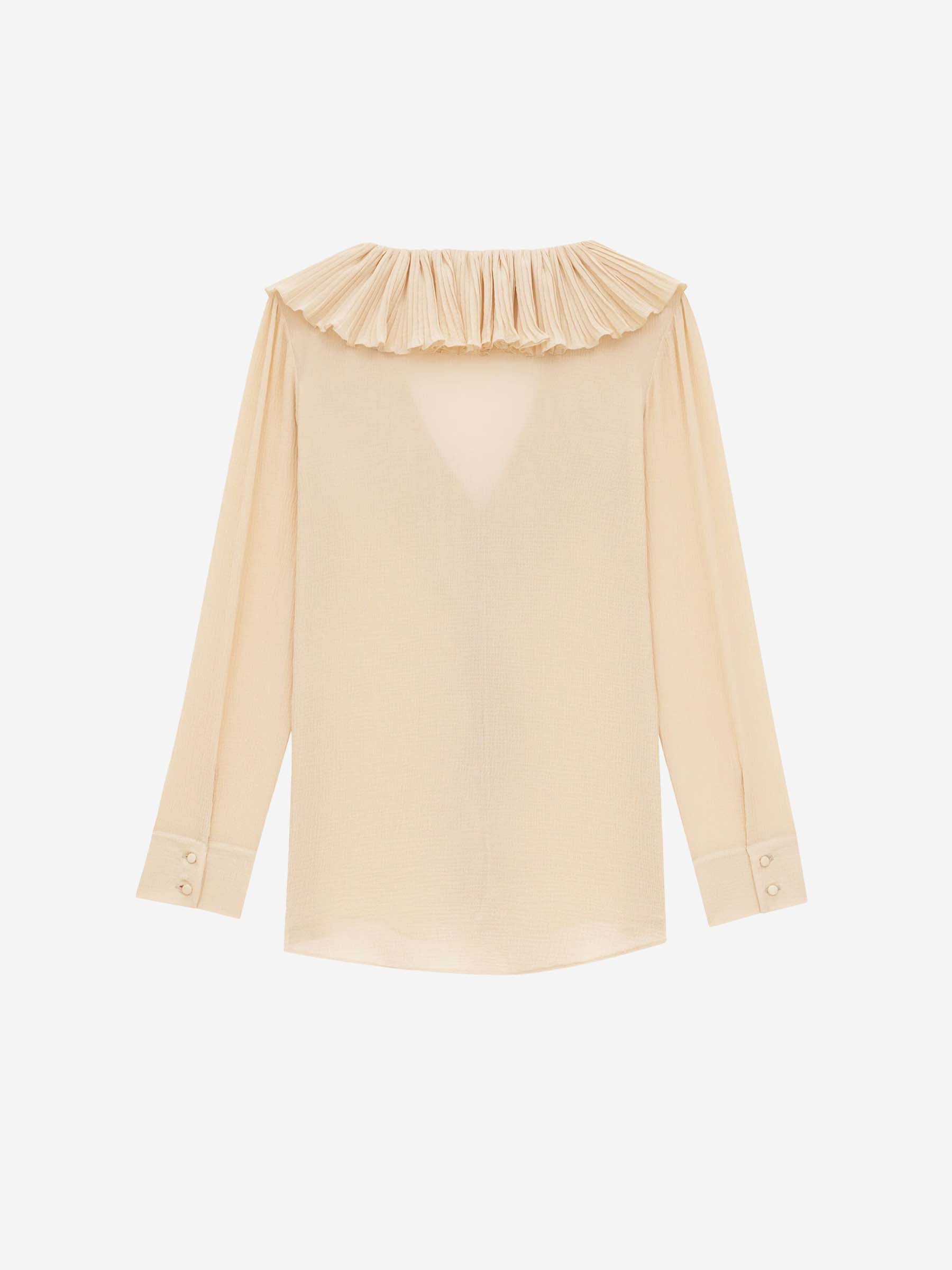 Saint Laurent Mujer Barcelona Blusa Volantes Crepé color Beige sku 701-002197 01 - Foto 2