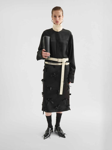 Jil Sander Mujer Barcelona Camisa Satinada Fluida color Blanco Y Negro sku 701-002293 01 - Foto 2