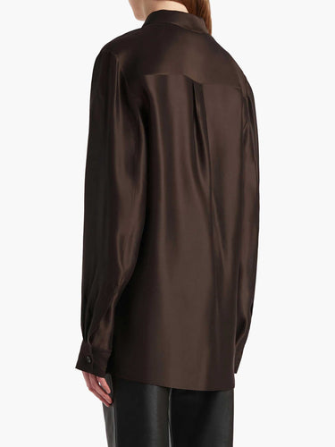 Khaite Mujer Barcelona Camisa Seda Auryn color Marrón Oscuro sku 701-002295 01 - Foto 3