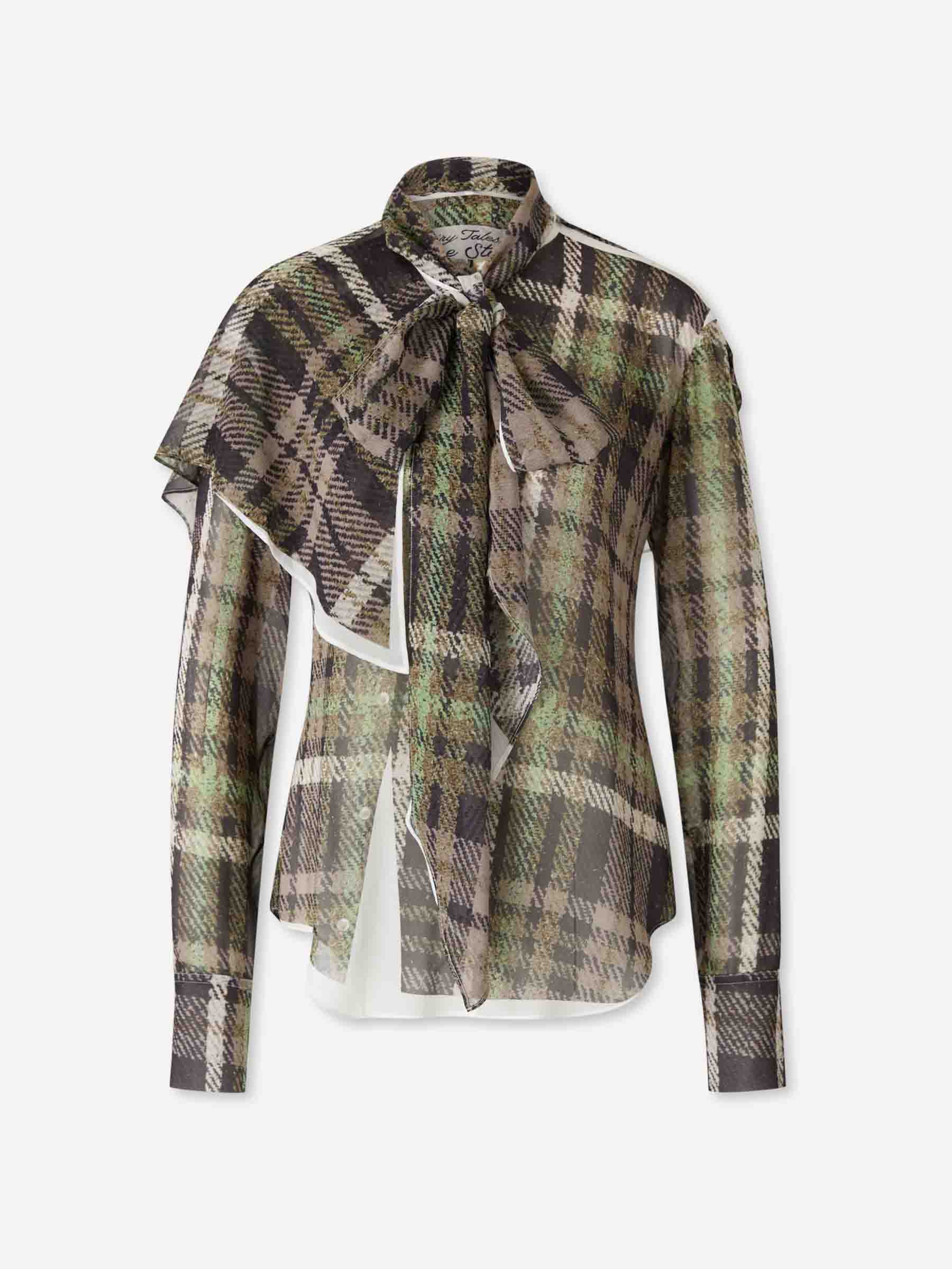 Acne Studios Mujer Barcelona Blusa Seda Estampada color Verde sku 701-002299 01 - Foto 1