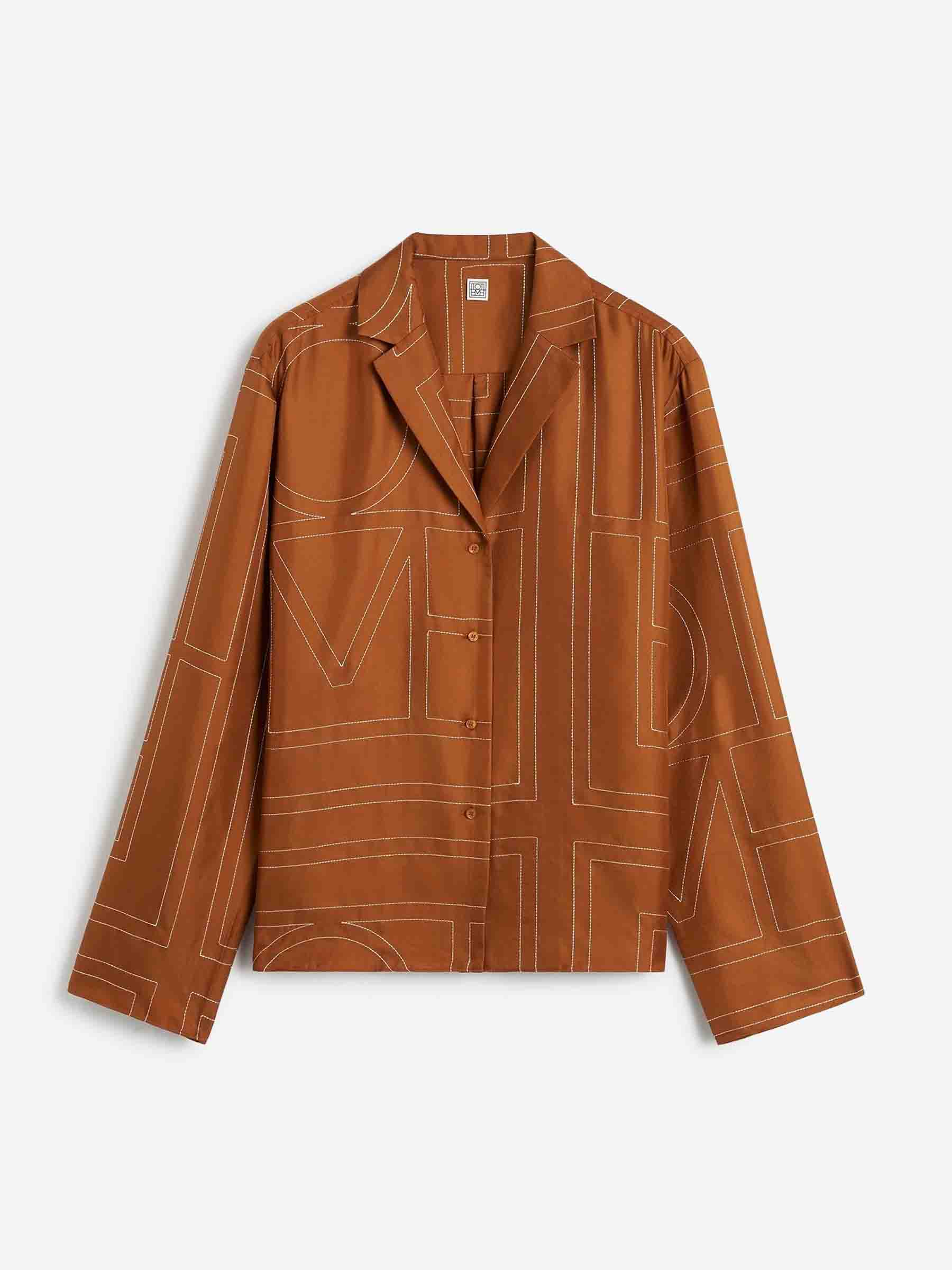 TOTEME Mujer Barcelona Camisa Monogram Seda color Naranja sku 701-002309 01 - Foto 1