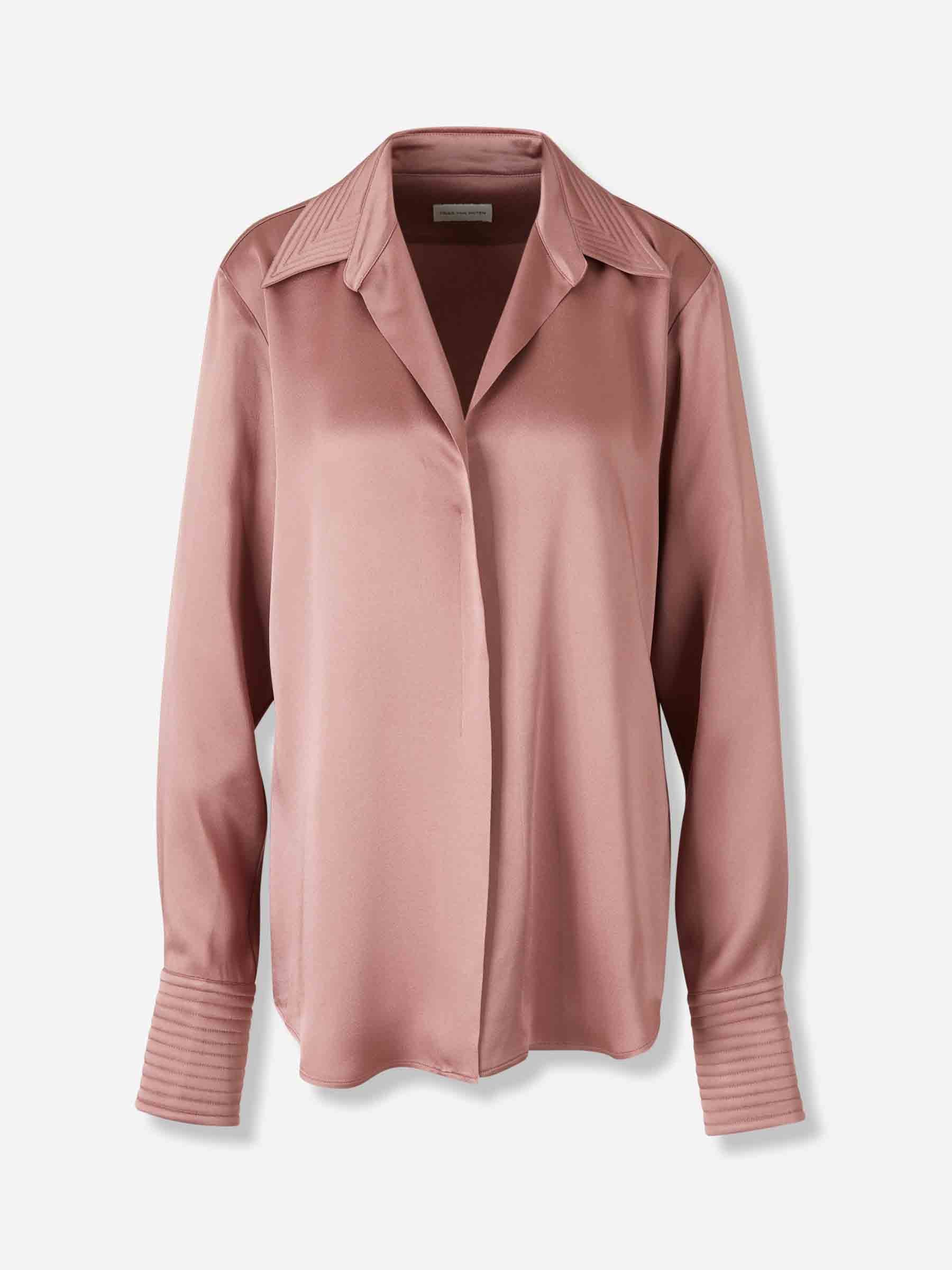 Dries Van Noten Mujer Barcelona Blusa Satinada Celinta color Rosa Envejecido sku 701-002314 01 - Foto 1