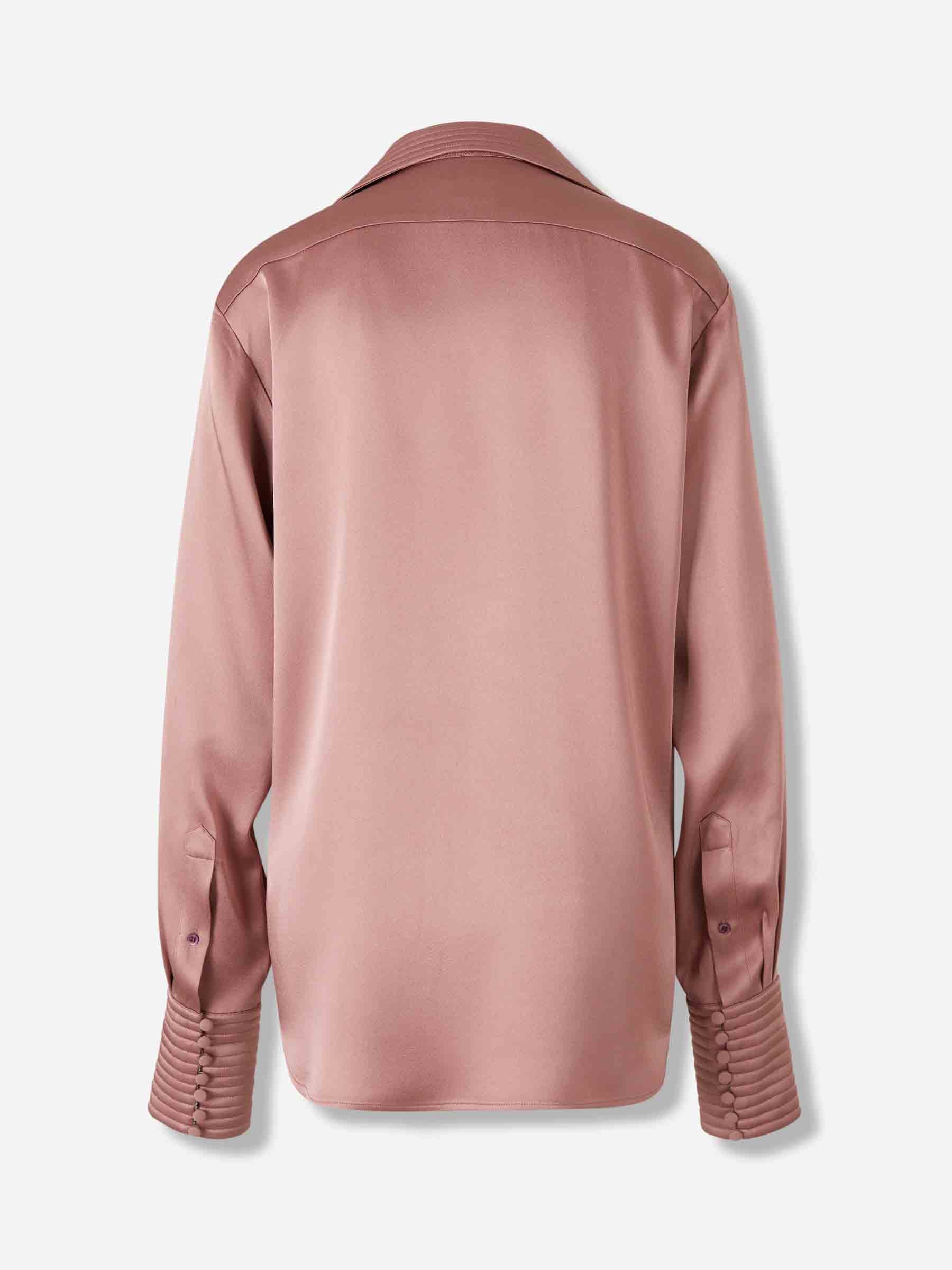 Dries Van Noten Mujer Barcelona Blusa Satinada Celinta color Rosa Envejecido sku 701-002314 01 - Foto 2