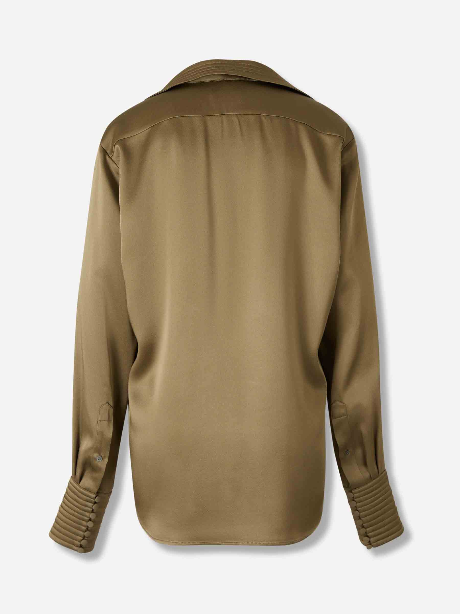 Dries Van Noten Mujer Barcelona Blusa Satinada Celinta color Verde sku 701-002314 02 - Foto 2