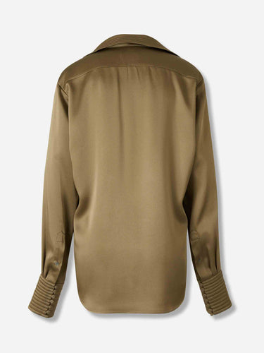 Dries Van Noten Mujer Barcelona Blusa Satinada Celinta color Verde sku 701-002314 02 - Foto 2