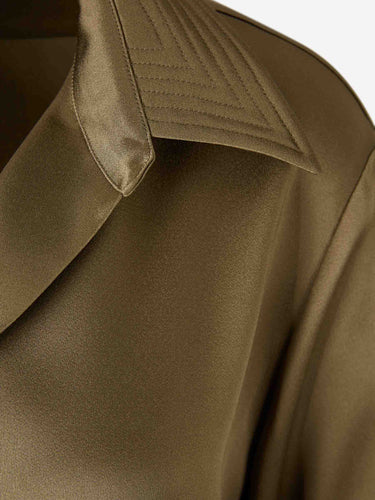 Dries Van Noten Mujer Barcelona Blusa Satinada Celinta color Verde sku 701-002314 02 - Foto 3