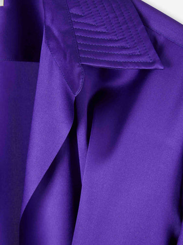 Dries Van Noten Mujer Barcelona Camisa Seda Drapeada color Violeta sku 701-002315 01 - Foto 3