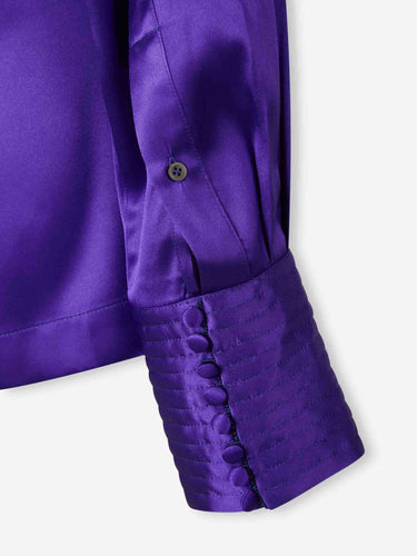 Dries Van Noten Mujer Barcelona Camisa Seda Drapeada color Violeta sku 701-002315 01 - Foto 5