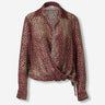 Dries Van Noten Mujer Barcelona Blusa Cruzada Devoré color Burdeos sku 701-002317 01 - Foto 1