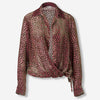 Dries Van Noten Mujer Barcelona Blusa Cruzada Devoré color Burdeos sku 701-002317 01 - Foto 1