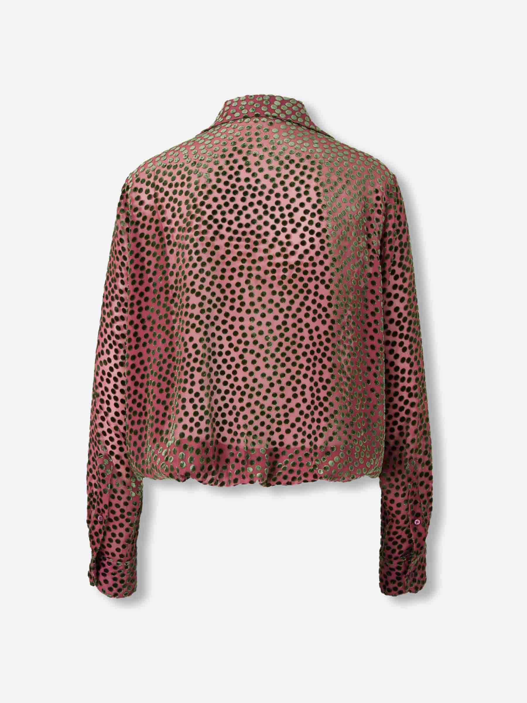 Dries Van Noten Mujer Barcelona Blusa Cruzada Devoré color Burdeos sku 701-002317 01 - Foto 2