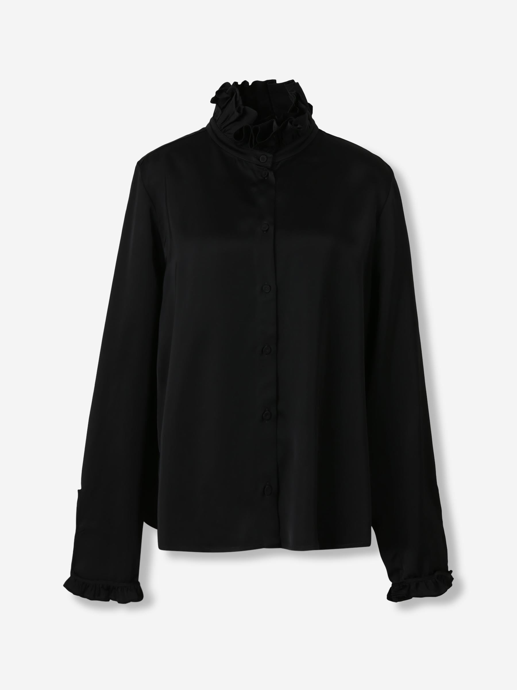 Jil Sander Mujer Barcelona Blusa Volantes color Negro sku 701-002321 01 - Foto 1