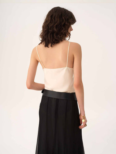 Chloé Mujer Barcelona Top Satén Seda color Marfil sku 701-002324 01 - Foto 3