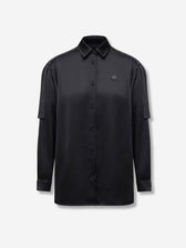 Moncler Genius Edward Enninful Mujer Barcelona Camisa Satén Lisa color Negro sku 701-002338 01 - Foto 1