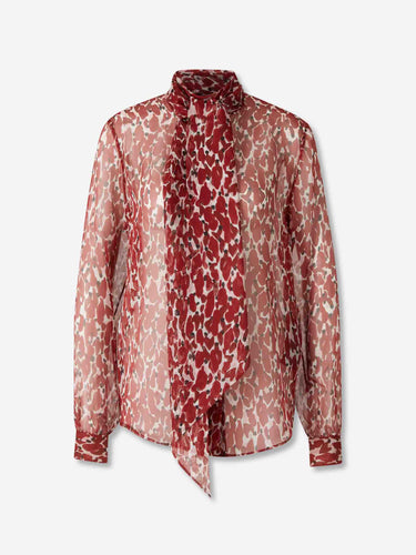 Saint Laurent Mujer Barcelona Camisa Seda Estampado color Rojo sku 701-002339 01 - Foto 1