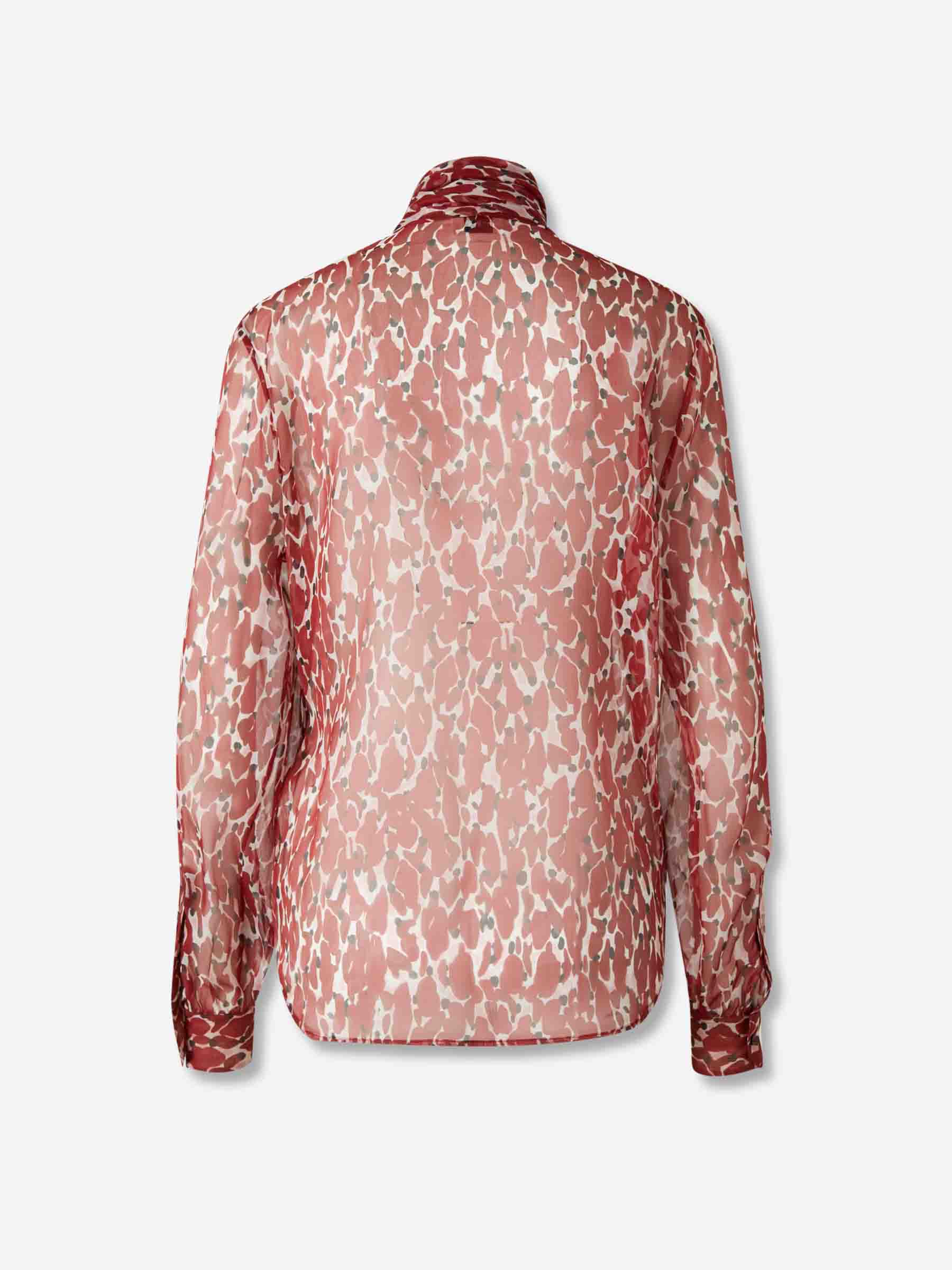 Saint Laurent Mujer Barcelona Camisa Seda Estampado color Rojo sku 701-002339 01 - Foto 2