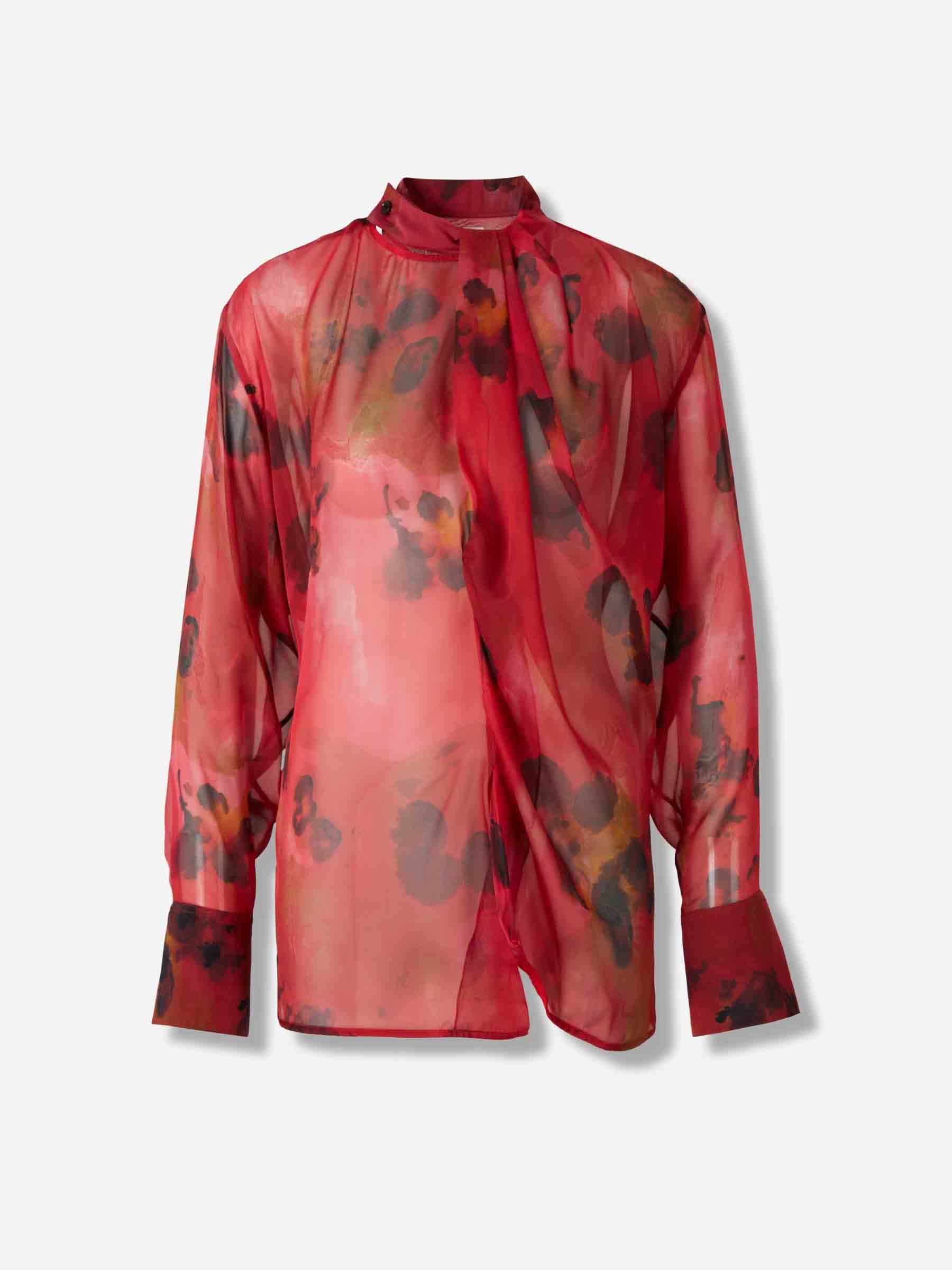 Victoria Beckham Mujer Barcelona Blusa Seda Estampada color Rojo sku 701-002340 01 - Foto 1