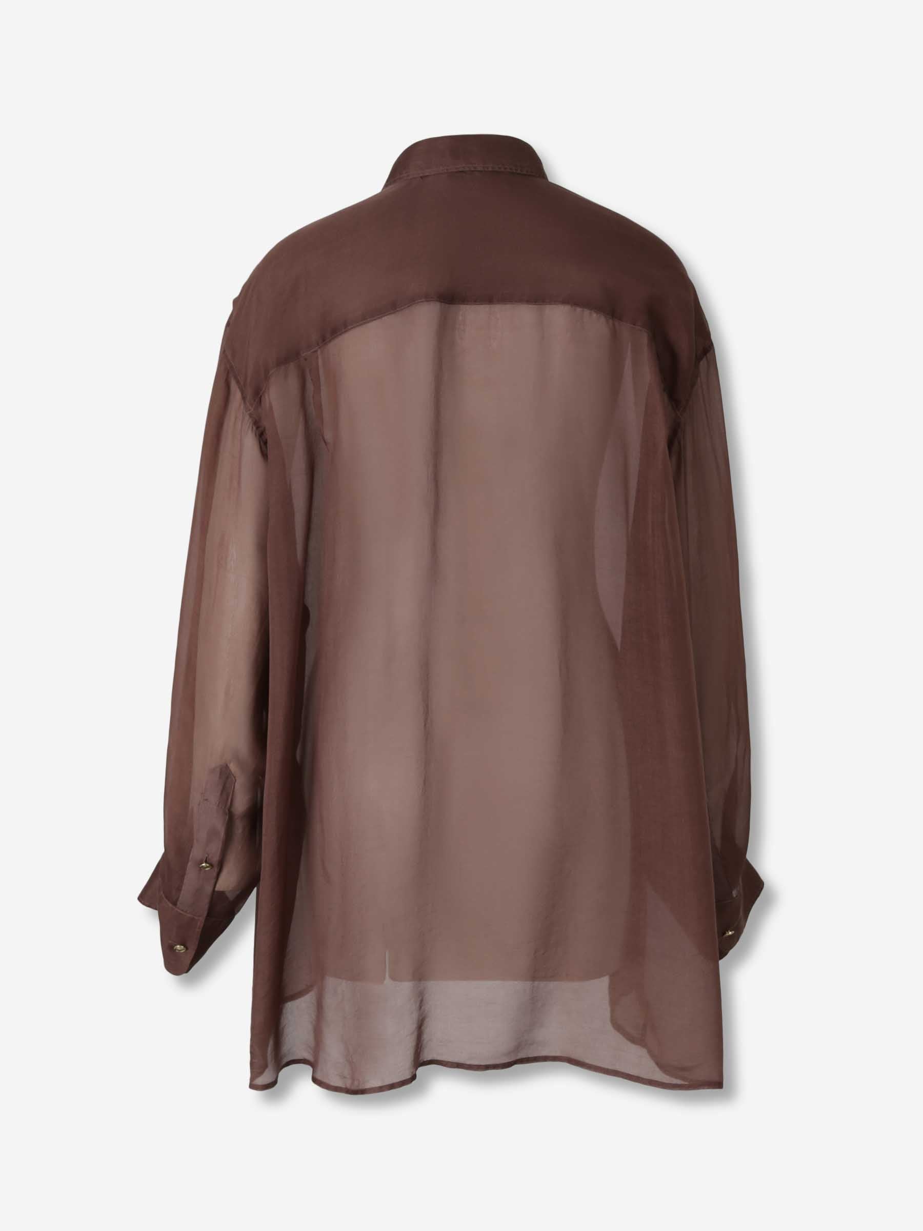 Darkpark Mujer Barcelona Camisa Seda Keanu color Marrón Oscuro sku 701-002359 01 - Foto 2