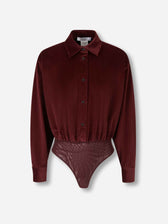 Max Mara Mujer Barcelona Body Camisa Terciopelo color Burdeos sku 701-002362 01 - Foto 1