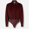 Max Mara Mujer Barcelona Body Camisa Terciopelo color Burdeos sku 701-002362 01 - Foto 1