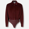 Max Mara Mujer Barcelona Body Camisa Terciopelo color Burdeos sku 701-002362 01 - Foto 1