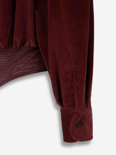 Max Mara Mujer Barcelona Body Camisa Terciopelo color Burdeos sku 701-002362 01 - Foto 4