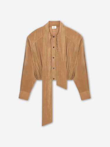 Saint Laurent Mujer Barcelona Blusa Lavalliére color Camel sku 701-002368 01 - Foto 3