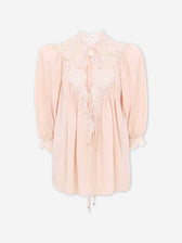 Chloé Mujer Barcelona Blusa Encaje Seda color Rosa Palo sku 701-002369 01 - Foto 1