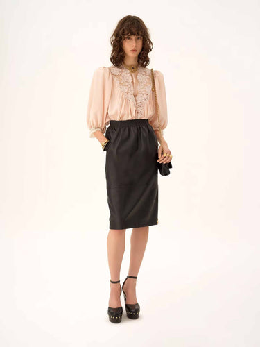 Chloé Mujer Barcelona Blusa Encaje Seda color Rosa Palo sku 701-002369 01 - Foto 2