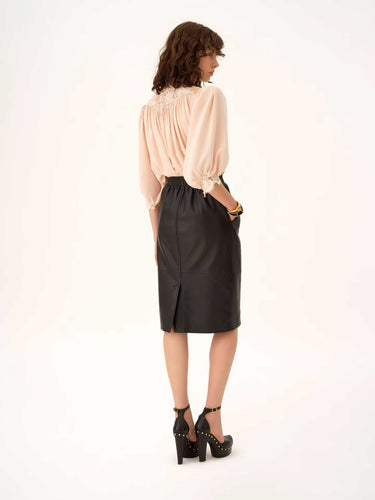 Chloé Mujer Barcelona Blusa Encaje Seda color Rosa Palo sku 701-002369 01 - Foto 3