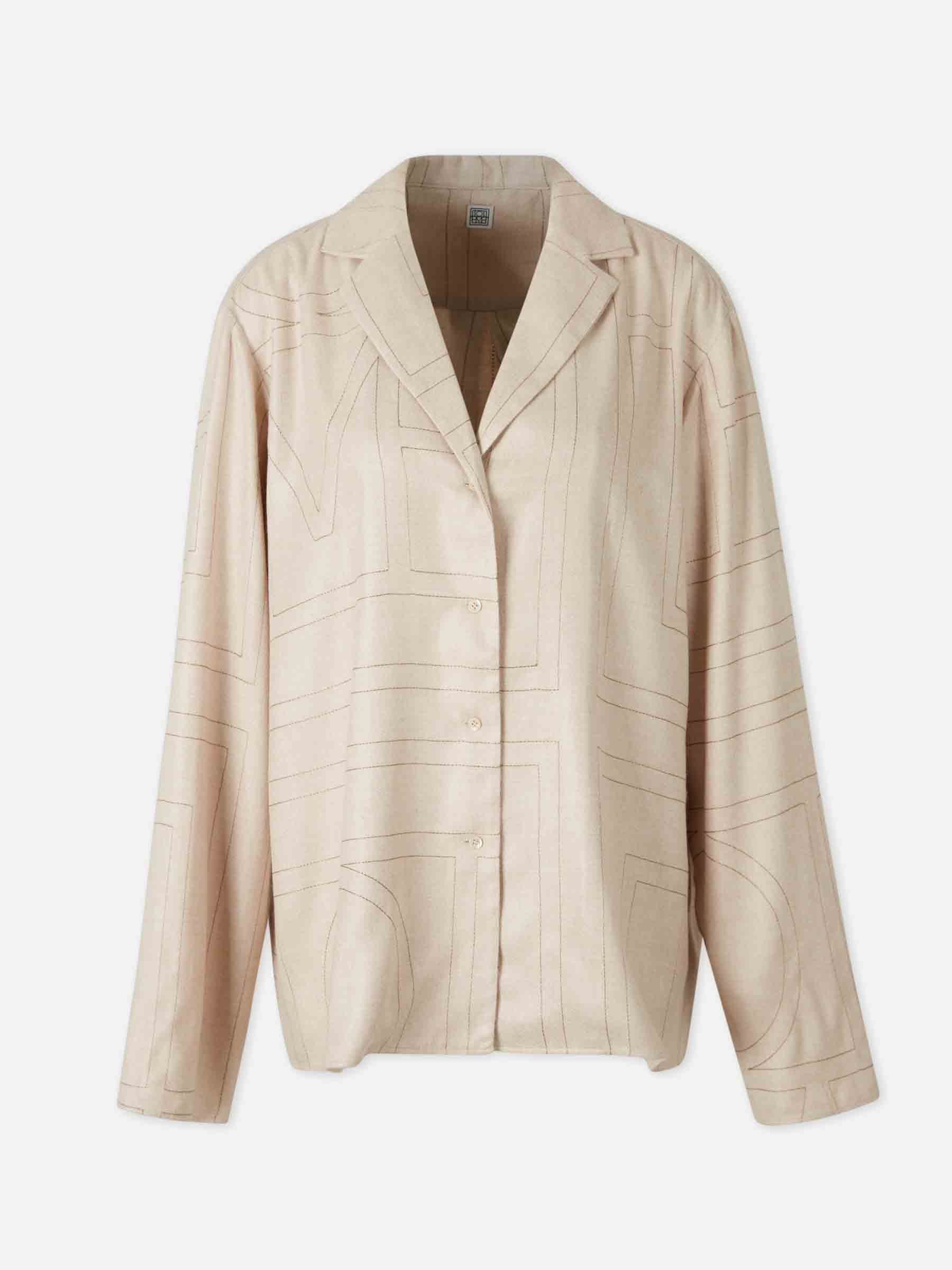 TOTEME Mujer Barcelona Blusa Pespuntes Monograma color Crema sku 701-002397 01 - Foto 1