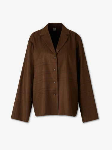 TOTEME Mujer Barcelona Blusa Franela Monograma color Marrón Oscuro sku 701-002403 01 - Foto 1
